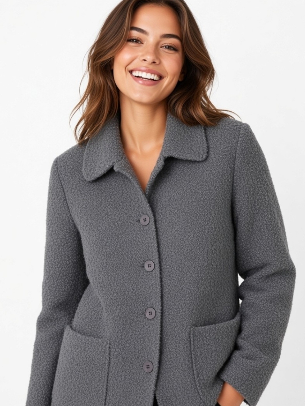 Charter Club Wool Blend Button-Front Sweater Jacket Size Small